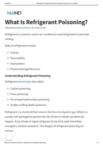 Refrigerant Poisoning: What Are Symptoms And How Is It。